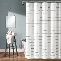 Ombre Striped Yarn Dyed Cotton Shower Curtain - Lush Décor -Bathroom Products Store GUEST 374ed943 58d3 4a69 944f f6436fcba1e4