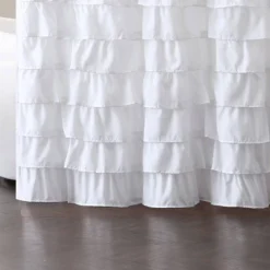 72"X72" Melanie Ruffle Shower Curtain White - VCNY 3 72"X72" Melanie Ruffle Shower Curtain White - VCNY -Bathroom Products Store GUEST 38703893 9bda 48d1 9c91 dcb23275143f