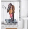 Weight Watcher Monkey Shower Curtain White/Brown - Allure Home Creations