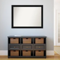 42" X 31" Non-Beveled Corded Bathroom Wall Mirror Black - Amanti Art -Bathroom Products Store GUEST 3a8cf3a1 241c 4a70 bb55 bc81a80df1e4