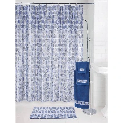Hexagon Border Shower Curtain Blue - Allure Home Creation Hexagon Border Shower Curtain Blue - Allure Home Creation -Bathroom Products Store GUEST 3b5e3a37 661a 4707 925a 95d2a9879704
