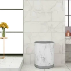 Bathroom Wastebasket Misty Silver - Nu Steel -Bathroom Products Store GUEST 3b8ead5d 8f48 4dd6 904b 8563e9564255