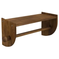 Home Basics Quick Install Rustic Pine Wood Wall Mounted Paper Towel Holder With Flat Top, Brown -Bathroom Products Store GUEST 3be9b9dd ef74 4957 a087 363779657447