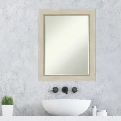 Amanti Art Parthenon Cream Petite Bevel Wood Bathroom Wall Mirror 28.25 X 22.25 In. -Bathroom Products Store GUEST 3c34e792 1dae 492b b4bf 965dfdcb9931