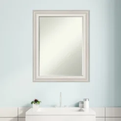 Amanti Art Trio White Wash Silver Petite Bevel Bathroom Wall Mirror 28.5 X 22.5 In. -Bathroom Products Store GUEST 3ce6dc82 cd57 448c 9f04 d234fb84aae4