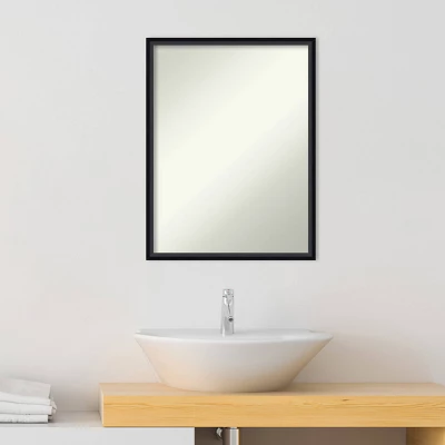 19" x 25" Non-Beveled Lucie Wood Bathroom Wall Mirror Black - Amanti Art 19" X 25" Non-Beveled Lucie Wood Bathroom Wall Mirror Black - Amanti Art -Bathroom Products Store GUEST 3d13c9c4 06da 443a 8d84 9e41bc60111e