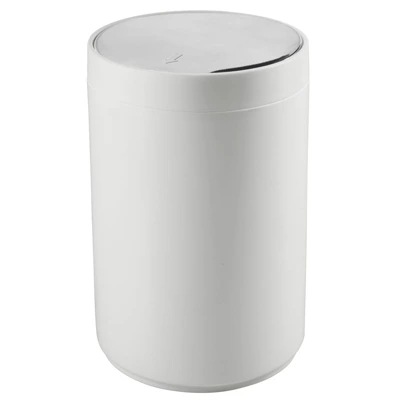 mDesign Plastic Small Round Trash Can Wastebasket, Swing Lid MDesign Plastic Small Round Trash Can Wastebasket, Swing Lid -Bathroom Products Store GUEST 3d3aef33 0974 43eb 92f1 cdb45167affe