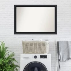 40" X 28" Non-Beveled Nero Wood Bathroom Wall Mirror Black - Amanti Art -Bathroom Products Store GUEST 3d69bbdb cf73 474a afdd 60119974de7c