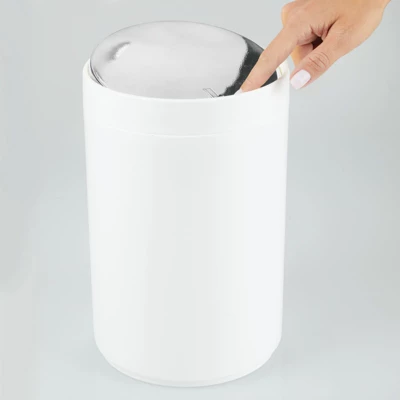 mDesign Plastic Small Round Trash Can Wastebasket, Swing Lid MDesign Plastic Small Round Trash Can Wastebasket, Swing Lid -Bathroom Products Store GUEST 3de1f859 a01f 4322 bc36 44b9e1cbc967