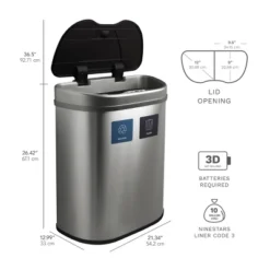 Nine Stars 18.5gal Motion Sensor D-Shape Stainless Steel Recycling Trash Can 5 Nine Stars 18.5gal Motion Sensor D-Shape Stainless Steel Recycling Trash Can -Bathroom Products Store GUEST 3ef073a2 7412 4e58 86bc 3df76e17dd2e