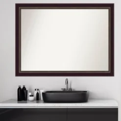 42" X 31" Non-Beveled Signore Bronze Wood Bathroom Wall Mirror - Amanti Art -Bathroom Products Store GUEST 40ef7add ba24 475e 8918 f79ac15fe4db
