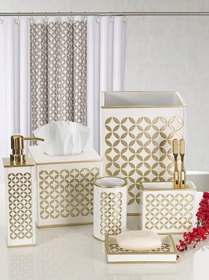 Creative Scents Diamond Lattice White and Gold Wastebasket Creative Scents Diamond Lattice White And Gold Wastebasket -Bathroom Products Store GUEST 42b04782 d92a 4764 abdf ae2e29d1c885 1