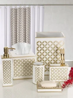 Creative Scents Diamond Lattice Gold And White Toothbrush Holder -Bathroom Products Store GUEST 42b04782 d92a 4764 abdf ae2e29d1c885