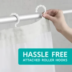 Smart Shower Curtains Hendrix View Fabric With Attached Hooks White - Zenna Home -Bathroom Products Store GUEST 43244c9b ff3f 4e86 9ad8 c7ba369c7899