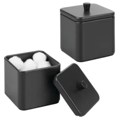 MDesign Square Metal Bathroom Vanity Canister Apothecary Jar 2 Pack -Bathroom Products Store GUEST 443e9862 7040 4baf bb4c 474700445649