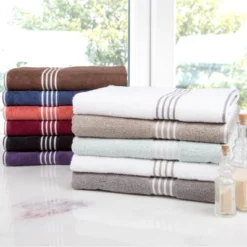 8pc Striped Bath Towel Set - Yorkshire Home -Bathroom Products Store GUEST 44f71918 8306 4b20 976a 08bcdf6b4a9a