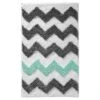 Microfiber Rectangular Chevron Rug Gray/Teal - IDESIGN -Bathroom Products Store GUEST 457f3865 8f23 4821 9818 739bcfc13cd4