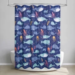 Whales Shower Curtain - Allure Home Creations