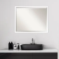29" X 23" Svelte Framed Bathroom Vanity Wall Mirror White - Amanti Art -Bathroom Products Store GUEST 47a73161 b201 4518 9b1a 81048a4cbb67