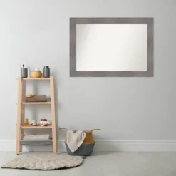 42" X 30" Non-Beveled Pinstripe Plank Gray Bathroom Wall Mirror - Amanti Art 7 42" X 30" Non-Beveled Pinstripe Plank Gray Bathroom Wall Mirror - Amanti Art -Bathroom Products Store GUEST 4a0940ce d064 4946 90e2 eff42b6fd689