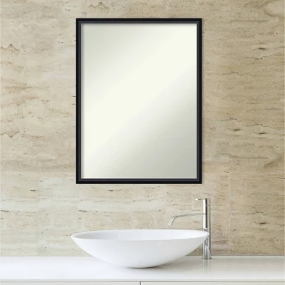 19" x 25" Non-Beveled Lucie Wood Bathroom Wall Mirror Black - Amanti Art 19" X 25" Non-Beveled Lucie Wood Bathroom Wall Mirror Black - Amanti Art -Bathroom Products Store GUEST 4a0d33a2 fd8d 47ad a578 bfc74f8f4f81
