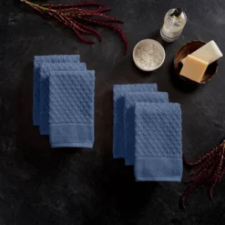 6pc Cotton Diamond Textured Hand Towel Set - Isla Jade 5 6pc Cotton Diamond Textured Hand Towel Set - Isla Jade -Bathroom Products Store GUEST 4ab39207 5818 4f1f 8aef 97c84243d1e5