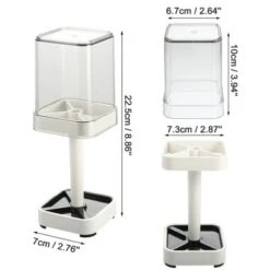 Unique Bargains Toothbrush Holder Stand With Cover With 3 Slots ABS For Bathroom For Toothpaste White 8.86''x2.87'' 1Pc -Bathroom Products Store GUEST 4c16ec11 d21a 43dd a260 e3034bf452e2