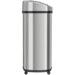 ITouchless Rolling Sensor Kitchen Trash Can With Wheels And AbsorbX Odor Filter Oval 13 Gallon Silver Stainless Steel 4 ITouchless Rolling Sensor Kitchen Trash Can With Wheels And AbsorbX Odor Filter Oval 13 Gallon Silver Stainless Steel -Bathroom Products Store GUEST 4c71e5f5 3a75 4d83 a94f d10692846165