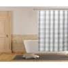 Kate Aurora Country Farmhouse Living Buffalo Plaid Checkered Gray & White Fabric Shower Curtain - 72 In. W X 72 In. L -Bathroom Products Store GUEST 4d1de180 2a06 4644 ba3f 6a2aef6121d4