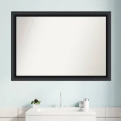 40" X 28" Non-Beveled Nero Wood Bathroom Wall Mirror Black - Amanti Art -Bathroom Products Store GUEST 4d532300 6d86 46da 955c 15535ff6233c