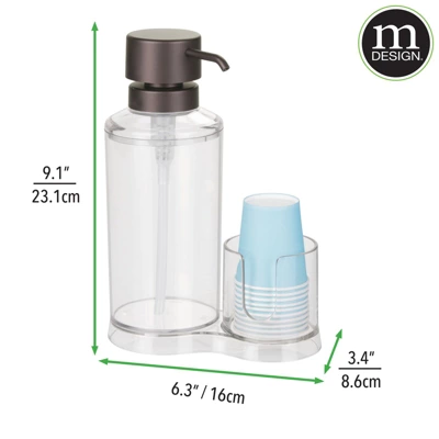 mDesign Modern Plastic Mouthwash Pump Caddy and Disposable Cup Holder MDesign Modern Plastic Mouthwash Pump Caddy And Disposable Cup Holder -Bathroom Products Store GUEST 4d657cc7 3a63 4b7e 9ea6 dcf50fd031b8