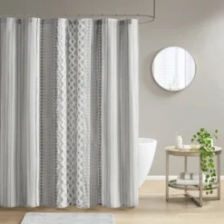 72"x72" Imani Chenille Striped Cotton Printed Shower Curtain -Bathroom Products Store GUEST 4f20e41c 576e 4e77 9f3c 71c867249eb3
