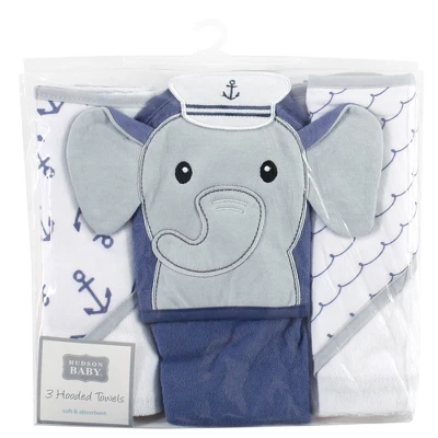 Hudson Baby Infant Boy Cotton Rich Hooded Towels, Sailor Elephant, One Size Hudson Baby Infant Boy Cotton Rich Hooded Towels, Sailor Elephant, One Size -Bathroom Products Store GUEST 505ac528 f4e8 4d65 ab7a e27d4a3e7003