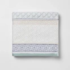 Pattern Filled Stripe Towel Blue - Threshold™ -Bathroom Products Store GUEST 50f19a60 e619 4f20 adcc 10d255eeb751