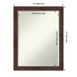 Amanti Art Wildwood Brown Narrow Petite Bevel Bathroom Wall Mirror 27.25 X 21.25 In. 4 Amanti Art Wildwood Brown Narrow Petite Bevel Bathroom Wall Mirror 27.25 X 21.25 In. -Bathroom Products Store GUEST 52fb6875 ea8c 494e ad60 559562c3d21a
