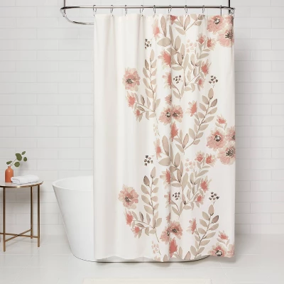 Blooms Flat Weave Shower Curtain Coral - Threshold™ Blooms Flat Weave Shower Curtain Coral - Threshold™ -Bathroom Products Store GUEST 53008e0c 3d48 4b34 af4e 7619a9d938f5