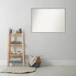 39" X 28" Non-Beveled Lucie Wood Bathroom Wall Mirror Silver - Amanti Art 6 39" X 28" Non-Beveled Lucie Wood Bathroom Wall Mirror Silver - Amanti Art -Bathroom Products Store GUEST 53591076 77c8 4356 bf31 77647efb02b5