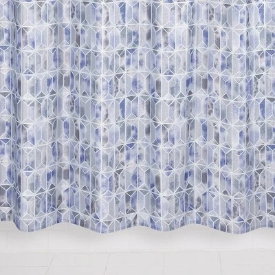 Hexagon Border Shower Curtain Blue - Allure Home Creation Hexagon Border Shower Curtain Blue - Allure Home Creation -Bathroom Products Store GUEST 559e9d10 8db2 48d5 87a9 502e11042d26