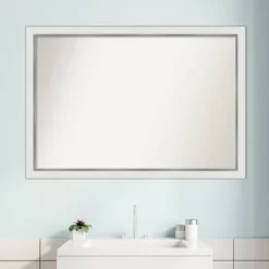 39" X 27" Non-Beveled Eva Narrow Bathroom Wall Mirror Gold - Amanti Art -Bathroom Products Store GUEST 55cdfcfd 2080 416d a9e7 fd814a0cc86f