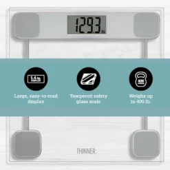 Clear Glass Weight Scale Silver - Thinner