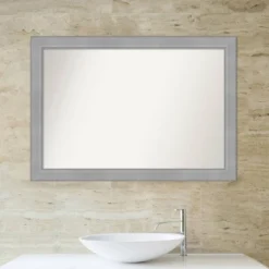 40" X 28" Non-Beveled Vista Brushed Nickel Bathroom Wall Mirror - Amanti Art -Bathroom Products Store GUEST 574bb891 add2 41eb 97ec 475e84b3dc3f