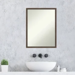 19" X 25" Non-Beveled Hardwood Wedge Wood Bathroom Wall Mirror Mocha Brown - Amanti Art 9 19" X 25" Non-Beveled Hardwood Wedge Wood Bathroom Wall Mirror Mocha Brown - Amanti Art -Bathroom Products Store GUEST 57ac7297 dced 4a2a ac4a d2ef6b97433c