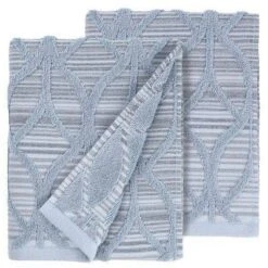 Set Of 2 Alev Jacquard Hand Towels Blue - Linum Home Textiles