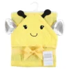Hudson Baby Unisex Baby Cotton Animal Face Hooded Towel, Yellow Bee, One Size