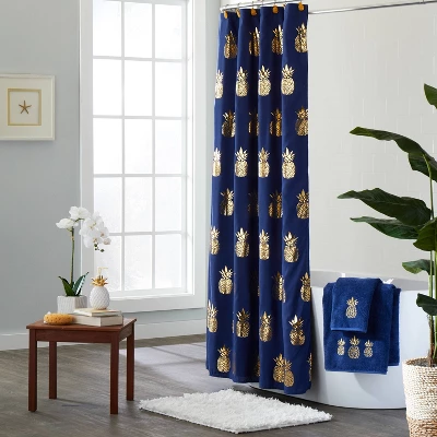 Gilded Pineapple Shower Curtain Blue - SKL Home Gilded Pineapple Shower Curtain Blue - SKL Home -Bathroom Products Store GUEST 5be987ba a952 44a9 9be7 adea36f3dcb4