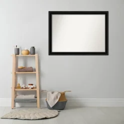42" X 31" Non-Beveled Corded Bathroom Wall Mirror Black - Amanti Art -Bathroom Products Store GUEST 5bf2dcbe f3fc 4c91 9fa4 80b2f7f8eac6