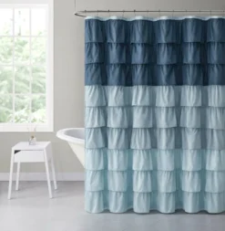 GoodGram Montauk Accents Home Gypsy Ombre Ruffled Fabric Shower Curtain - Standard Length -Bathroom Products Store GUEST 5c825177 58a4 4a9e 918b 5af882fb59ca