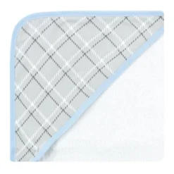 Hudson Baby Infant Boy Cotton Rich Hooded Towels, Blue Charcoal Elephant, One Size