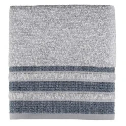 Cubes Modern Look Woven Textured Stripes Hand Towel 16in X 26in Navy By SKL Home