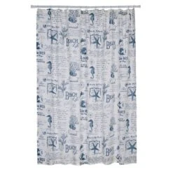 Beach Life Lined Shower Curtain With Grommets Navy - Levtex Home -Bathroom Products Store GUEST 60541268 53bc 4fdc 8d59 6ebc3c548776